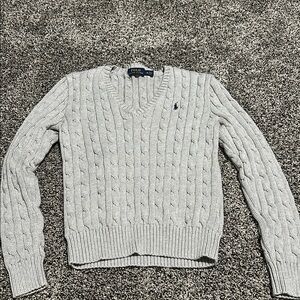 Polo by Ralph Lauren Gray Cable Knit Sweater